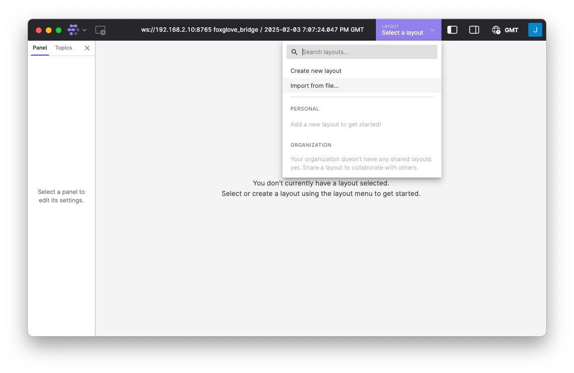 Add Foxglove Layout Image